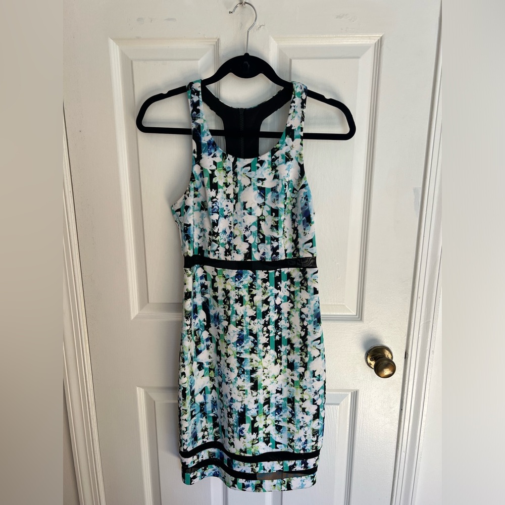 Guess Racerback Dress with sheer details and neoprene feel